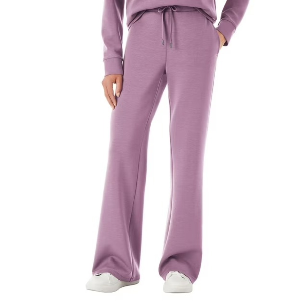 Members Mark Womens Wide Leg Luxe Pants Mauve Pink Size M 32 Inseam